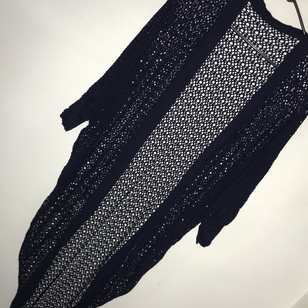 Unique Open Weave Crochet Like Open Front Cardiga… - image 4